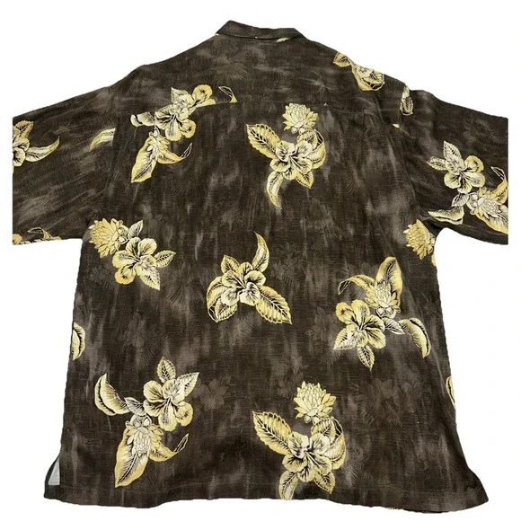 Tommy Bahama Shirt Mens XL 100% Silk Hawaiian Floral Print Short Sleeve - Picture 5 of 7